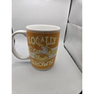Disney Parks Minnie & Mickey Mouse Locally Grown Orange Coffee Mug Cup